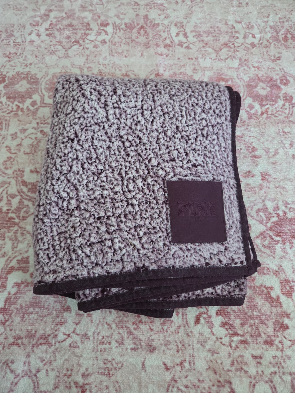 Plush Sherpa Throw Blanket - Mauve by VS PINK